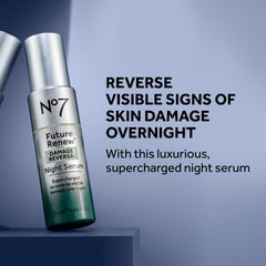 No7 Future Renew Night Serum texture close-up for a silky, smooth finish.