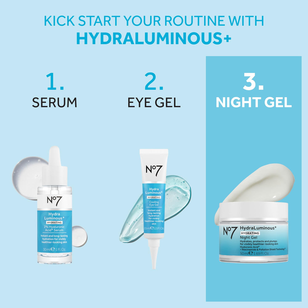 No7 HydraLuminous+ 5% niacinamide supports barrier integrity.