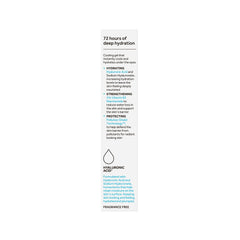 No7 HydraLuminous+ 72-hour hydration graphic illustrating long-lasting moisture.