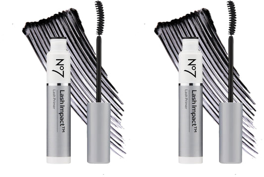 No7 Lash Impact Primer closeup of curved wand for even coating.