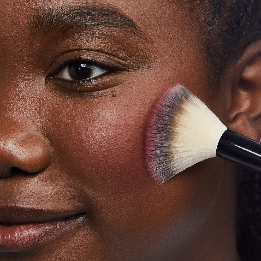 No7 Matte Powder Blush Pomegranate loose powder for vibrant pink flush with Vitamin E