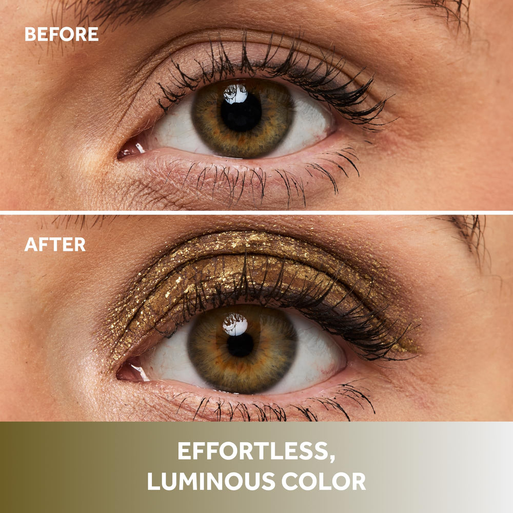 No7 Pro Artist Gilded Glimmer Cream Eyeshadow on eyelid delivers smooth one-swipe color