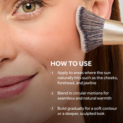 No7 Soft Glow bronzer compact open lid shows easy application with brush.