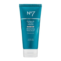 No7 Protect & Perfect Body Serum bottle pour for quick hydration