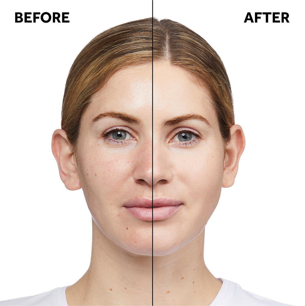 Blended porcelain shade of No7 Protect & Perfect Foundation on skin for true-skin match.