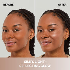 No7 Radiant Glow Highlighter Bronze Silk swatch on cheekbone for soft dew