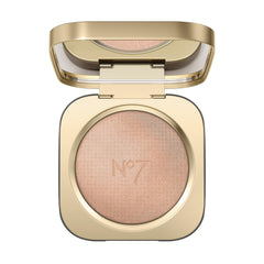 No7 Radiant Glow Highlighter compact close-up, silky texture for a lit-from-within glow.