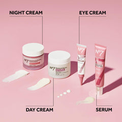 Close-up of skin with dewy glow after No7 serum use