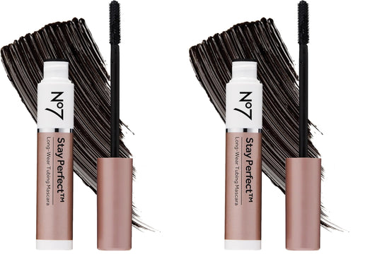 No7 Stay Perfect Mascara with straight brush for fuller lashes from root to tip.