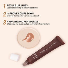 Nobeka Lip Butter Kit iced coffee warm brown swatch with depth