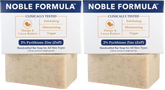 Noble Formula 2% zinc bar soap—whole bar—gentle cleansing helps remove oil and debris.