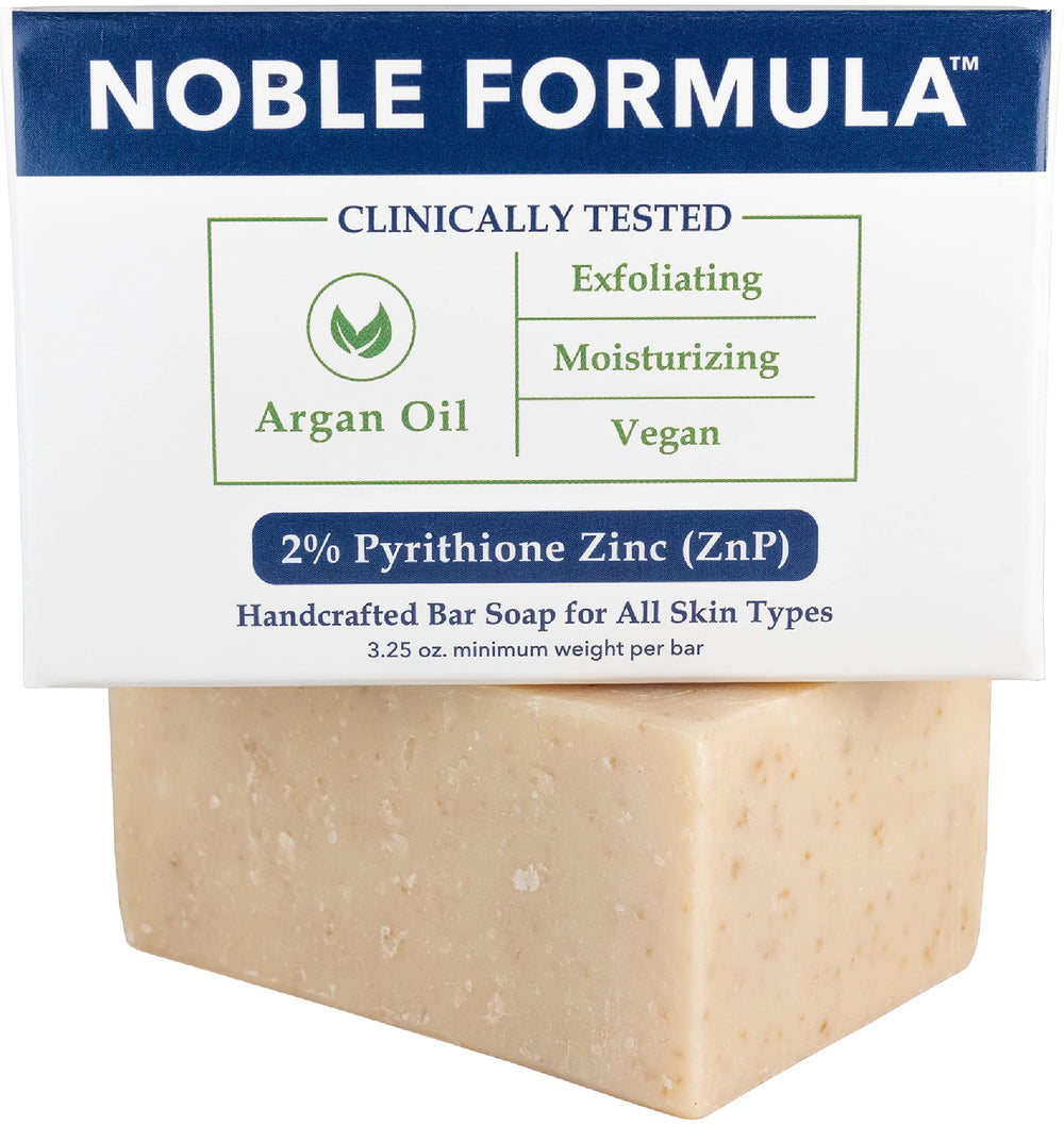 Noble Formula Zinc Bar Soap olive oil ingredients for gentle cleansing.