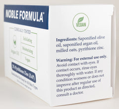 Noble Formula zinc bar soap with olive oil, gentle cleansing.