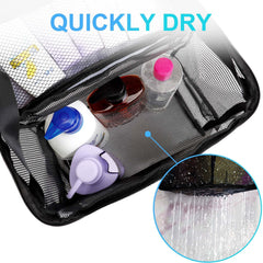NOBLIGOAL dorm caddy side pockets for sunscreen and towels within reach.