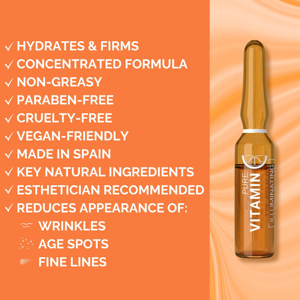 Noche Y Dia Vitamin C Ampoule Oil bottle application demonstrates rapid absorption.