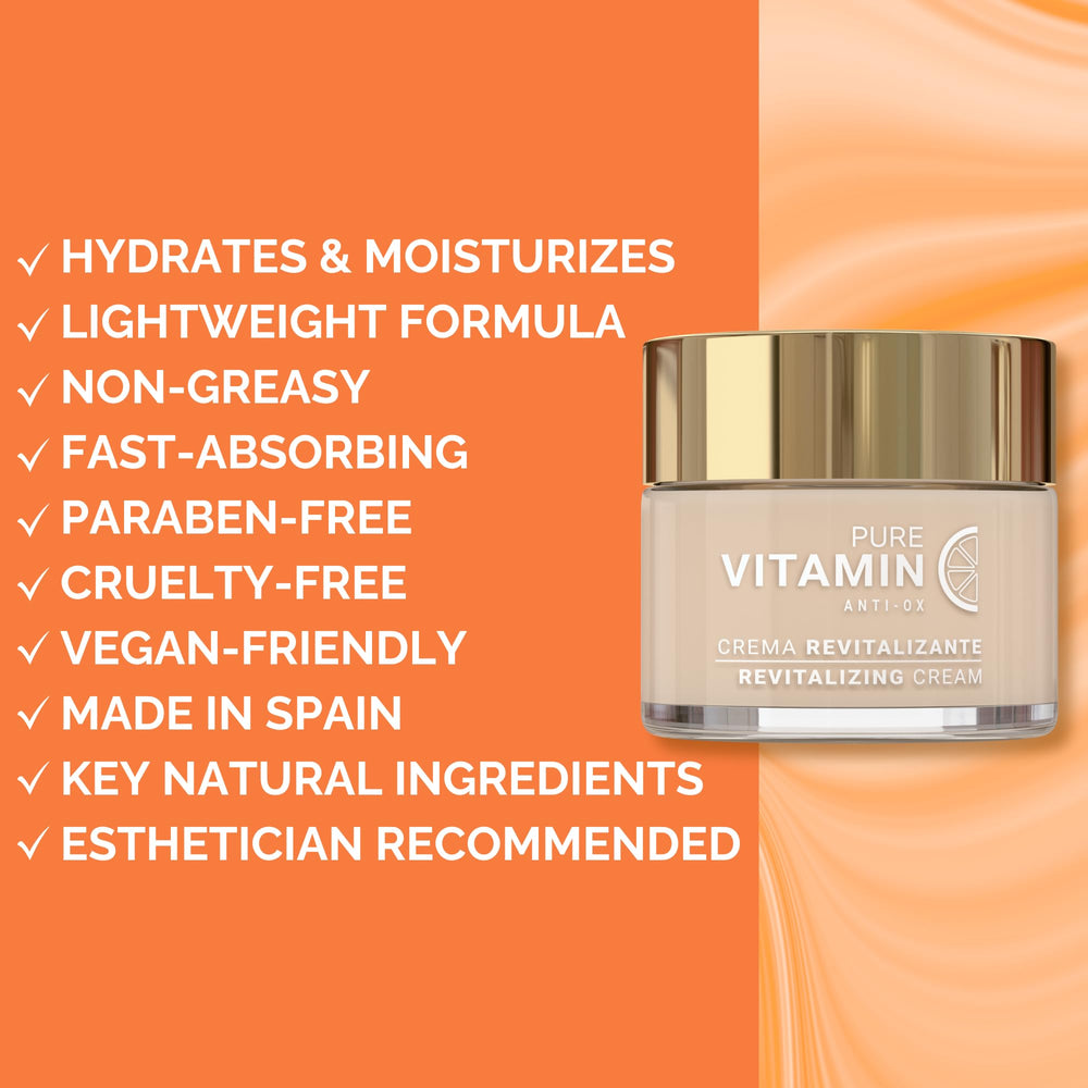 Noche Y Dia Vitamin C Face Cream applied on clean skin with smooth finish.