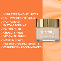 Noche Y Dia Vitamin C Face Cream applied on clean skin with smooth finish.