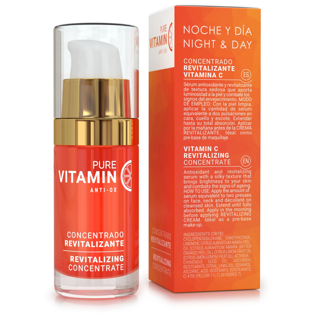 Noche Y Dia Vitamin C Serum application routine for mature skin.