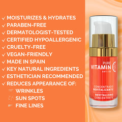 Noche Y Dia Vitamin C Serum on skin, smooth texture and radiant look.