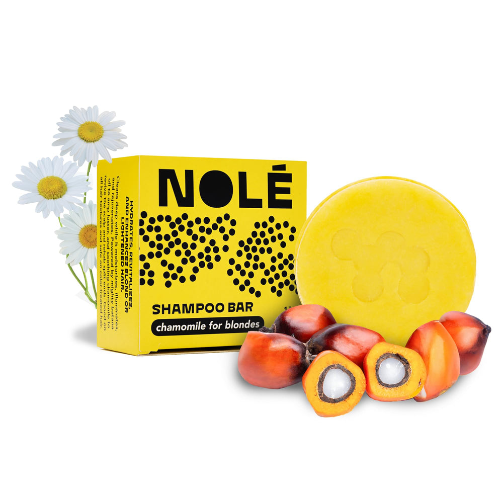 NOLÉ Care bar shampoo with chamomile and batana oil for blonde shine.