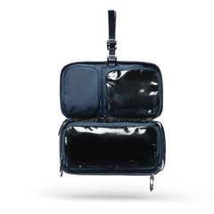 NOMATIC Navy travel bag with water-resistant fabric protects contents from splashes and rain.