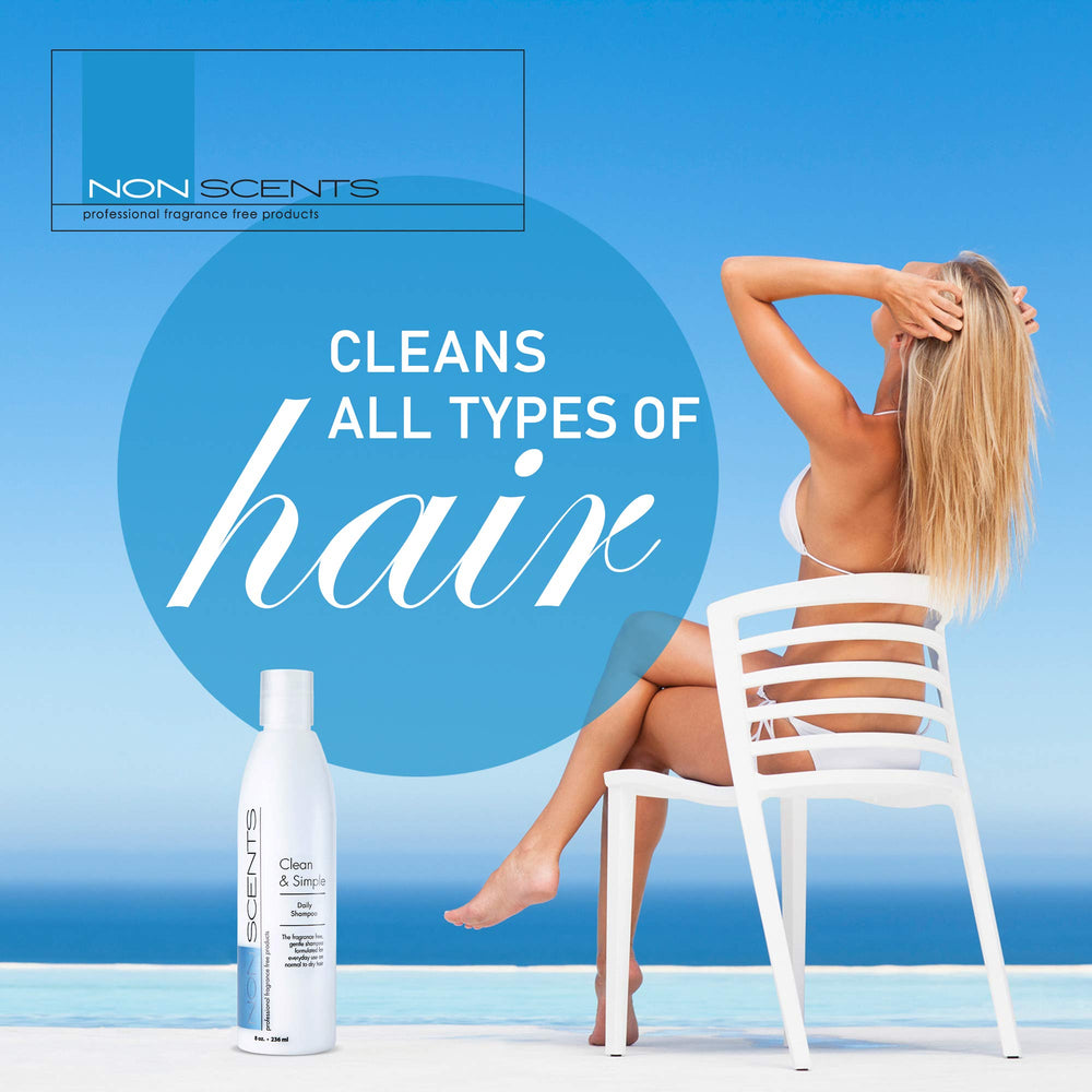 Dermatologist-tested, cruelty-free Nonscents fragrance-free shampoo highlights premium care.