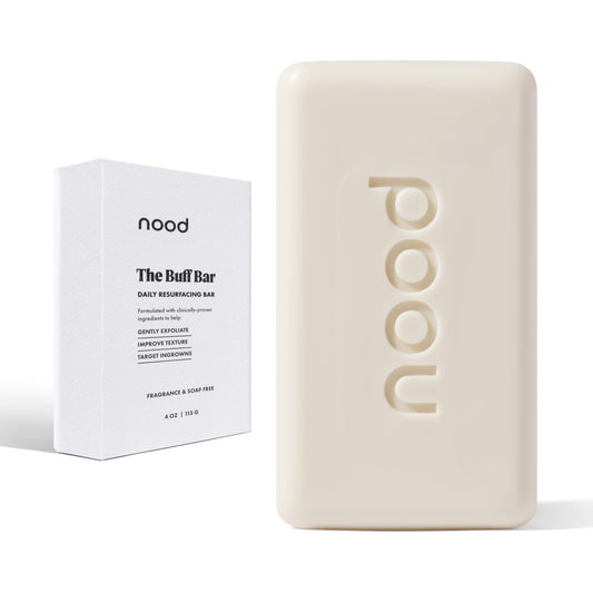 Nood Buff Bar pre shave exfoliation prepares skin for smoother shave