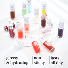 NOONI lip oil set packaging emphasizes minimalist design and gift-ready appeal.