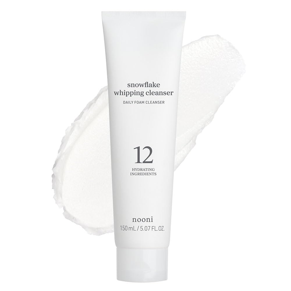 NOONI Snowflake cleansing texture transforms from cream to fluffy foam for a gentle cleanse