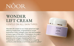 Noor Wonder Lift Cream application scene demonstrates fast absorption.