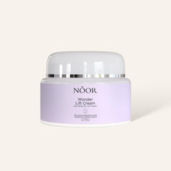 Noor Wonder Lift Cream jar demonstrates hydrating texture for daily care.