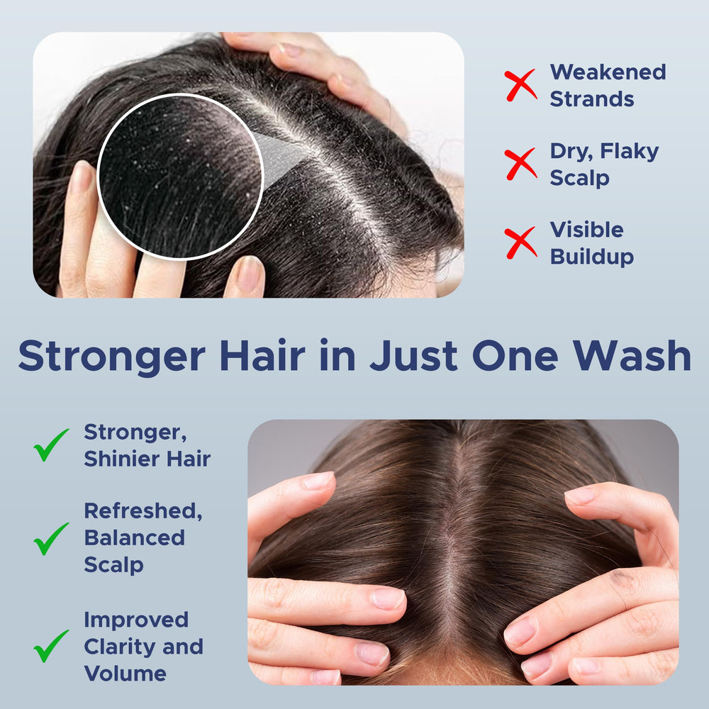 Nora Ross garlic extract shampoo foam lather demonstrates cleansing action