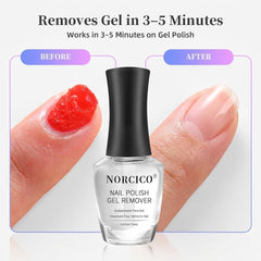 NORCICO bottle pouring remover drops, demonstrating easy application and controlled dosing benefit