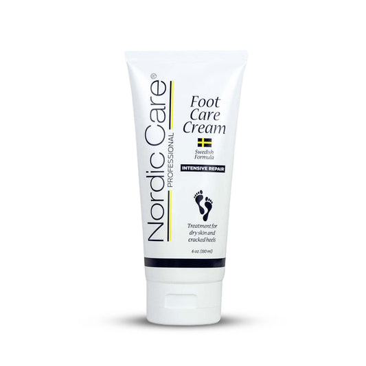 Nordic Care Foot Care Cream Intensive Repair jar closeup showing rich formula for dry feet and cracked heels