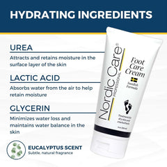 Nordic Care Foot Care Cream texture spread on skin without grease