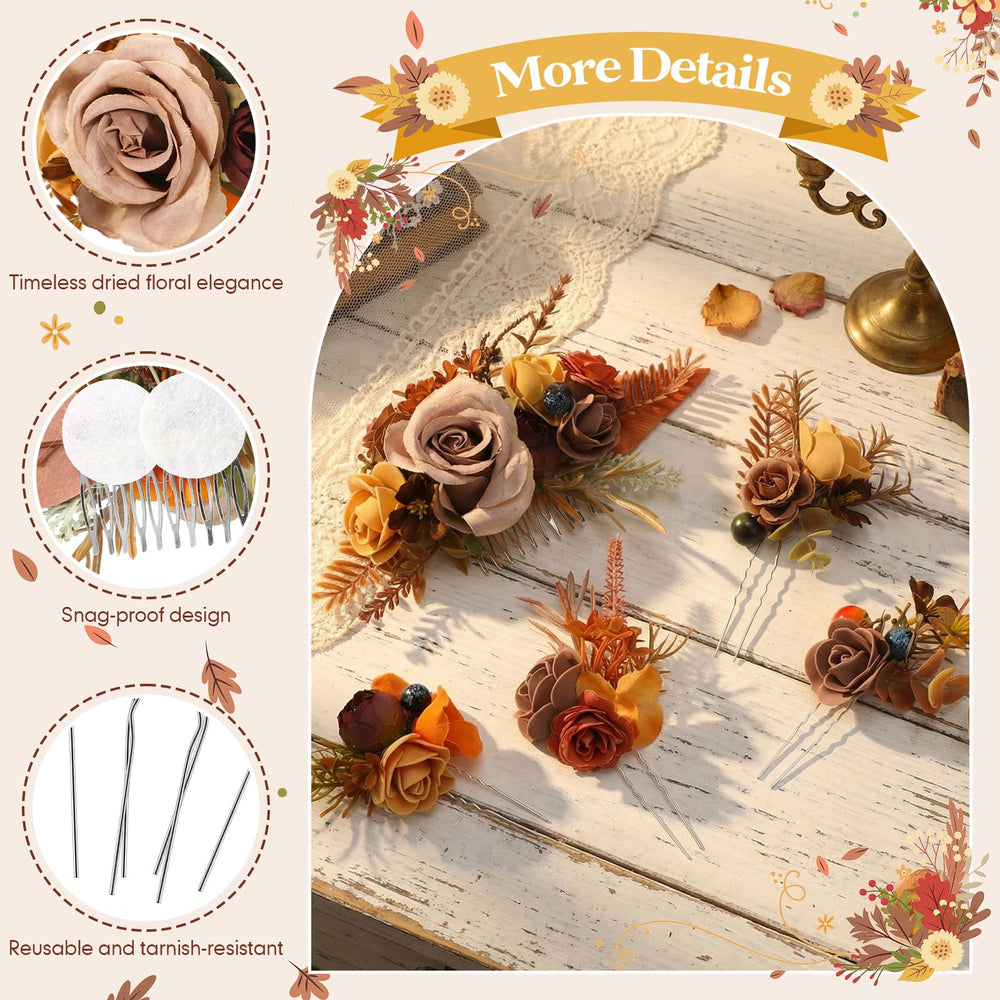 Norme handmade artificial flowers highlight natural elegance in any updo.