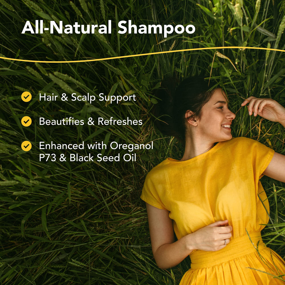North American Herb & Spice ScalpClenz shampoo label closeup highlights natural ingredients