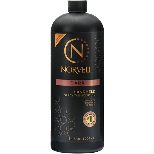 Norvell Premium Spray Tan Dark bottle, ready to deliver a natural bronze glow