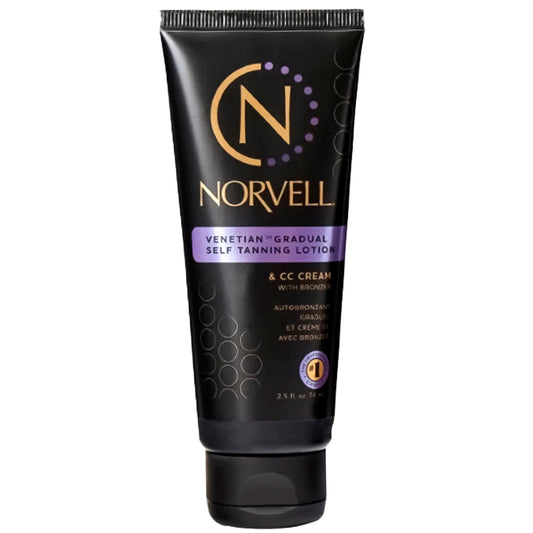 Norvell Venetian travel-size bottle shows a compact self-tanner for on-the-go color.