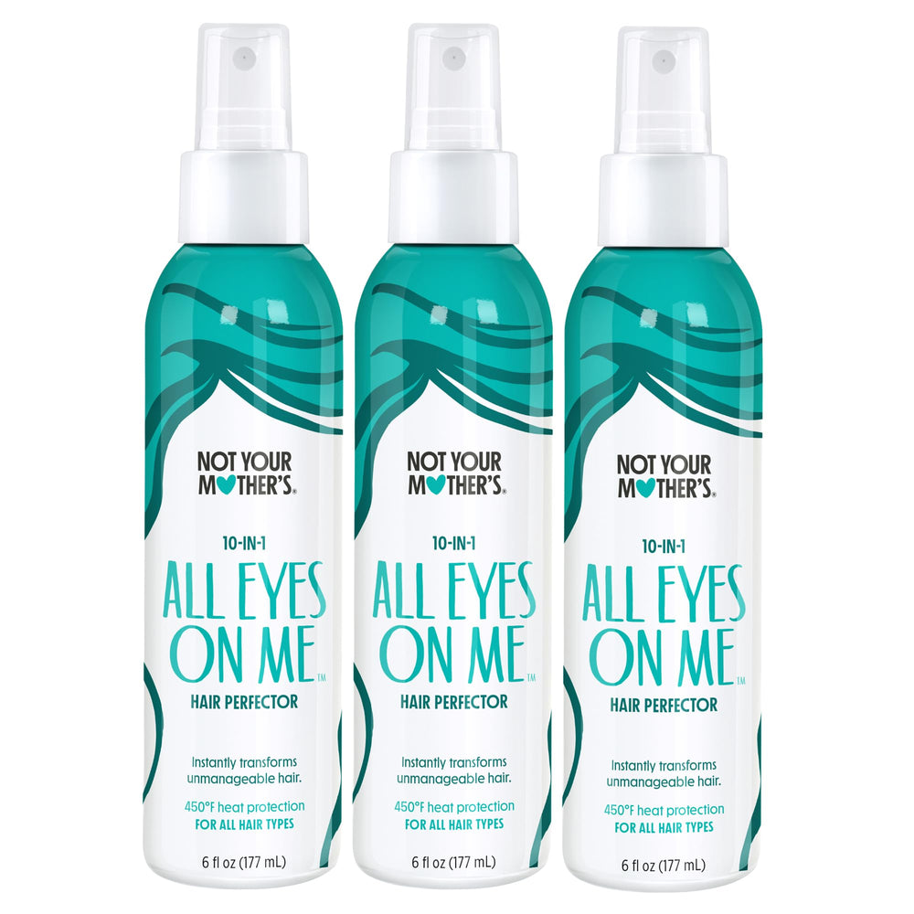 Not Your Mother's All Eyes On Me bottle highlights 10-in-1 leave-in protection for heat and moisture.