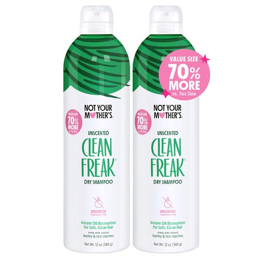 Not Your Mother's Clean Freak Unscented Dry Shampoo bottle refreshing oily roots