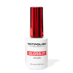 NotPolish Gloss-It Top Coat bottle closeup with crystal-clear shine for lasting nails
