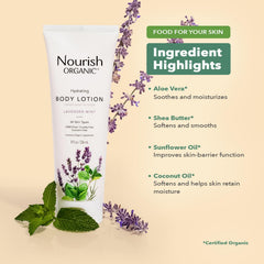 Nourish Organic Lavender Mint cotton round included for facial care