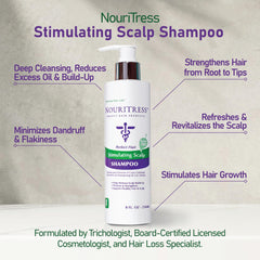 NouriTress Stimulating Scalp Shampoo foaming lather delivers deep-clean feel