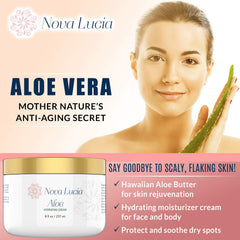 Nova Lucia Aloe Vera Cream for sensitive skin in fragrance-free formula.
