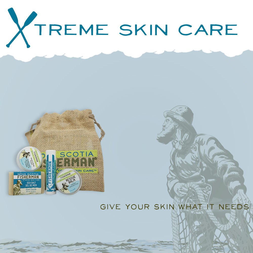 Nova Scotia Fisherman travel size set shown for portable care
