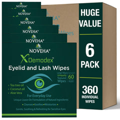 NOVEHA 360pcs demodex eyelid wipes for gentle cleansing of lashes and lids daily hygiene