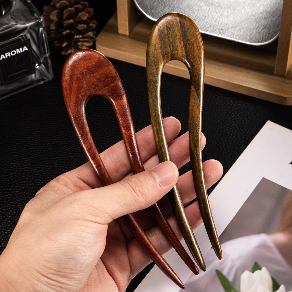 Noverlife U-shape hair pin closeup shows smooth edges and craftsmanship.