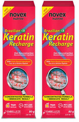 NOVEX Brazilian Keratin Recharge Leave-In 80g tube for frizz control and damage repair