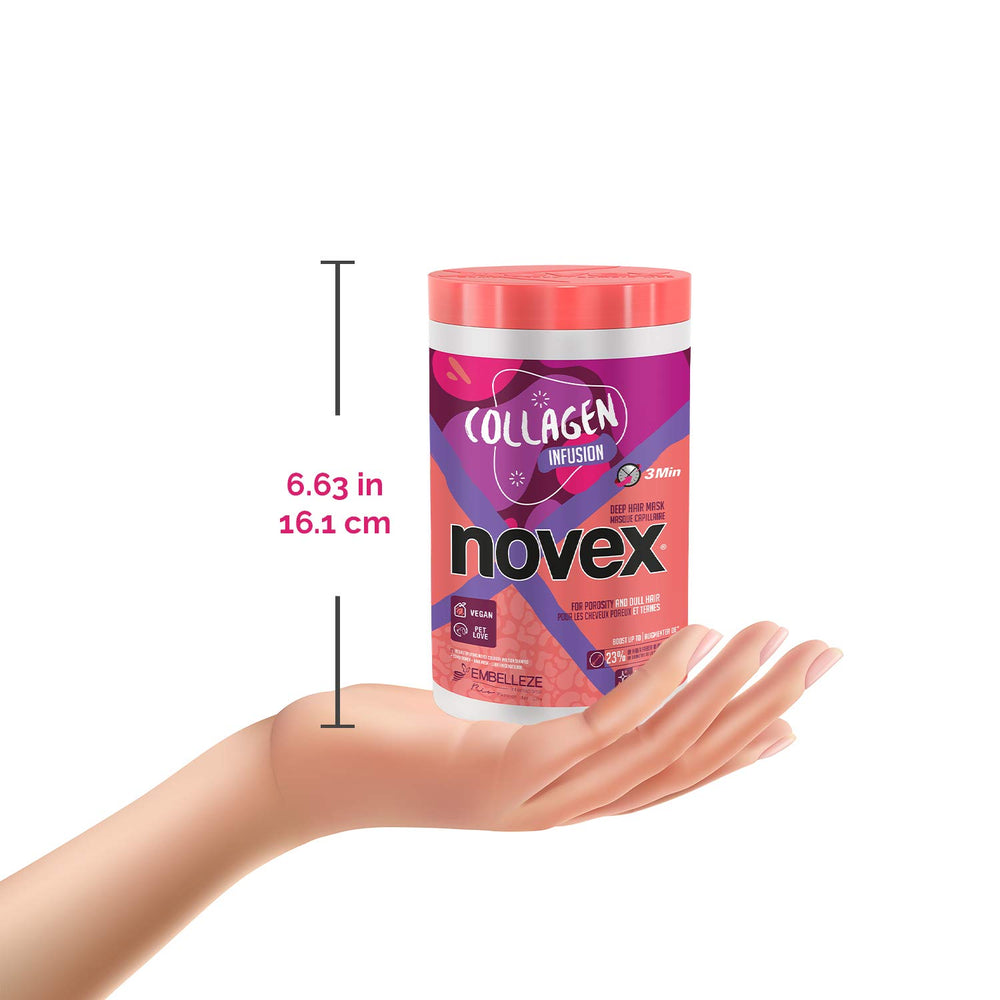 NOVEX label close-up reveals ingredients and usage directions.